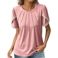 PEARL latica majica kratkih rukava za žene pamučne vezene pruge vrhovi ulične odjeće Loose Hem Streetwear