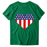 AWDENIO ženska nezavisnost dana zastava suncokretorni print Okrugli vrat majica na vrhu kratkih rukava