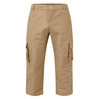 Glonme muški taktički pantske hlače od pune boje ravno noge teretni hlače Muške opremljene dno Klasični
