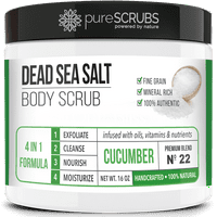 PureScrubs premium organski set organskog tijela - veliki piling karoserije krastavca 16oz - čista mrtva