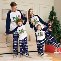 Božićne pidžame za porodicu, podudaranje porodičnih pidžama Top i hlače za spavanje s dugim rukavima,