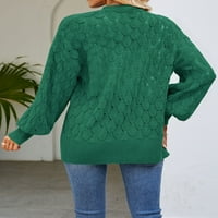 Cardigan džemperi za žene dugi puff rukav kukičani pleteni pleteni otvor otvoreni prednji pad Cardigans