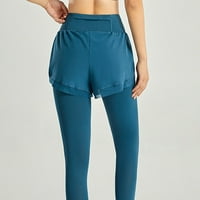 Aurouralne joge hlače Capri Ashion dame čiste boje podizanja kuka elastična fitnes trčanje joga hlače