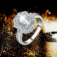 Heiheiup Fashion ženska cirkonija Bling Diamond Angažiranje vjenčanih prstena tamnih prstenova