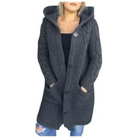 Ketyyh-Chn Women zimski kaput plus veličine Poslovni casual dugačak jesen kaput sivi, xl
