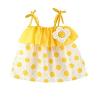 Dječja odjeća za djevojke Toddler Baby Kids Girls Dot Ruffles remen za ispis Princess Haljine Odjeća