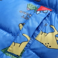 Grianlook Kids Warm Dinosaur ispisana odjeća s prednjim zatvaračem Zip Životinjski print Cardigan na