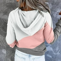 Ženski džemperi s kapuljačom od zatvarača dugih rukava Ležerne prilike ružičaste ružičaste veličine