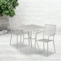 Emma + Oliver komercijalni razred 28 kvadratni svijetli sivi tabelski tablicaste stolice - kvadratne