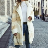 Ženska jakna s kapuljačom dolje za žene toplo Slim Fit beige XL