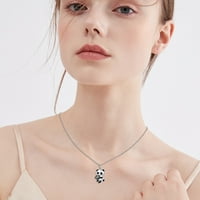 Frehsky ogrlice za žene evropska i američka nakit srebrna slatka pan-da ogrlica šareno srce u obliku