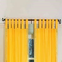 Pokrivena-žuta kartica Top Sheer Sari zavjesa za zavjese - 80W 96L - par