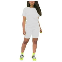 Ženska casual Sports Baine Color Color Color Courther Top i hlače, vino, s