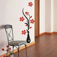 Farfi Retro Vase cvjetni stablo uzorka DIY kućna soba TV Dekor arcilne 3D zidne naljepnice