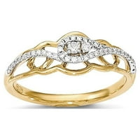 14k žuto-bijelo zlato maštovito podvozje pravi dijamantni prsten