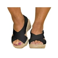 Sanviglor Ladies Espadrilles Sandal Ljeto klina Sandale Comfort platforme Radni cipela Lagana čarobna