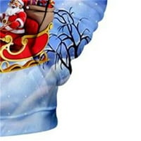 Juebong plave dukseve Božićne žene muške jakne Božićne dukseve, muške i ženske ulične rupe pulover s