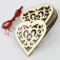 Drveni viseći ljubavni ukras srca, srčani ukrasi vole ukrase u obliku srca koji vise sa užadima za DIY
