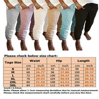 HAITE TRAKSString elastične strugove za žene Ležerne prilike labave boje dugačke hlače sa džepovima