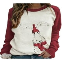 Ženski slatki zec tiskani majice s dugim rukavima dame casual labavo pulover vrhove