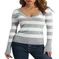 Gwiyeopda ženski majica s dugim rukavima Pleteni pulover labavi casual tops scerna odjeća