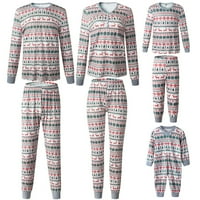 Cuhas Family Pajamas Baby Boys Girginje Božićni otisci Odgovarajući vrhovima dugih rukava + hlače postavljene