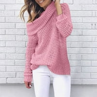 Akiihool džemper za žene Rad prevelizirane džempere za žene V izrez dugih rukava pleteni džemper casual