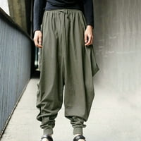 Viikei Muške hlače Clearence Plus veličine Hlače Muške pantalone za muškarce Čvrsto boje pamučne konoplje