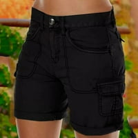 LisingTool kratke hlače za žene Ženska labava puna boja Mini pantne ljetne plažne kratke hlače Kratke