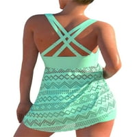 LIACOWI Plus size Tankini kupaći kostim za žene čipkasti temmy kontrola kupaćih kupaćih push-up vrhova