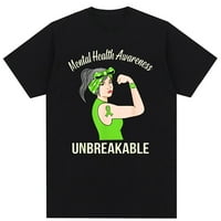 Neraskidivo zasnoveno o svijesti o mentalnoj zdravlje grafička majica za žene ispisuju ljetno casual