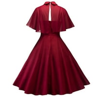 Gotyou ženske casual haljine Ženske čvrste boje čipke duga suknja ogrtač štand ovratnik kratki rukav