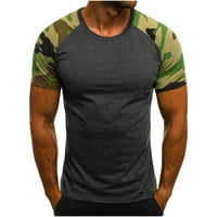 Muški casual vrhovi Slim Camouflage Ispisani kratki rukav za fitness Sportske majice