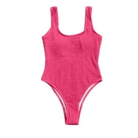 Ženski kupaći kostimi push up ljetna plaža Čvrsti okrugli vrat Veliki tužbi za kupanje bez rukava za