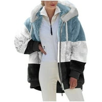 Zimski kaputi za žene LongFashion Ženska topla FAUS jakna Zimski patentni patelica dugih rukava vanjski