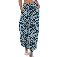 OCIVIESR ženske dukseve Leopard Print Casual Sports Corset hlače Modni Harlan Duksevi Ležerne hlače