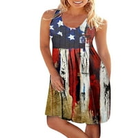 Nananla ženska cvjetna američka zastava za ispis bez rukava bez ikakvih rezervnih dijelova