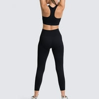 Kompleti vježbanja za žene Bešavne rebraste rezervoar za obrez vrh visokog struka Slim Fit Yoga gamaše