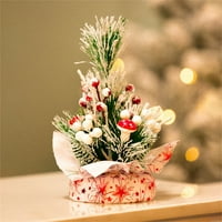 Wiueurtly Flute ukras umjetno mini božićno drvce sa ukrasima ukrasa za kućne kancelarijske spavaće sobe
