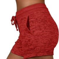 Huaai žene meke i udobne activewewwewlow hotcos s džepovima i crtežom ženske casual jogger hlače crvene