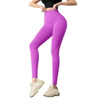 Ženska yoga mil-struk gamaše vježbanje trčanja Elastična fitnes solidne boje joge hlače