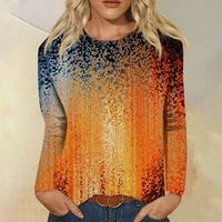 Bazyrey Nove dolaske Košulje za žene Trendy Striped Labavi pulover Okrugli vrat Ležerne prilike narančasta