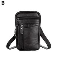 Muška kožna torbica za torbu Mali crossbody rame za rame Telefon novčanik satchel džep camping casual