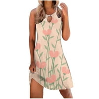Maturalne haljine za kugličnu haljinu Boho cvjetno tiskane haljine ljetne rukavice bez rukava plaža