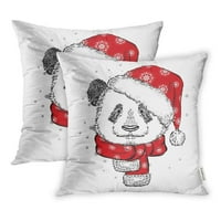 Vodenicolor Claus Panda Božićni šešir Šal Godina Zimski Santa Vintage Jastuk za jastuk na listu od 2