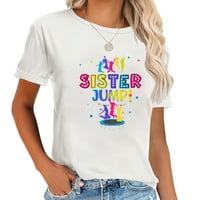 Jump rođendan Trampolin Party Rođendanska mat slatka i udobna ženska majica - grafička majica s kratkim