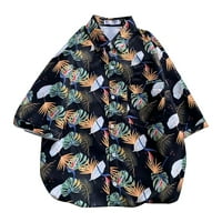 Dugme s rukavima Muške havajske cvjetne košulje pamučno gumb dolje tropske ljetovanje na plaži sa džepom