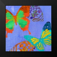 Jasper, Sisa Crni moderni uokvireni muzej umjetnički print pod nazivom - Zasićeni leptiri IV