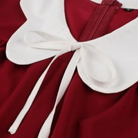 Ženski kratki rukav V-izrez V-izrez visoki struk navratnik vintage ljuljačka haljina