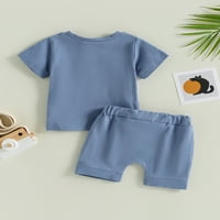 Bagilaanoe Toddler Baby Boy kratke hlače Podesite kontrastne boje kratkih rukava majice + kratke hlače